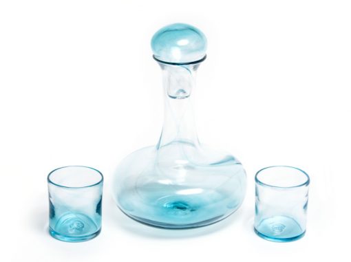 McFadden Art Glass Aqua Decanter Set