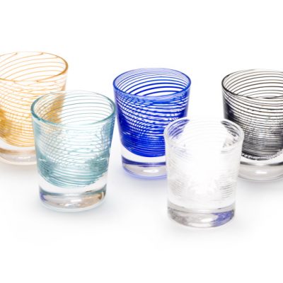 McFadden Art Glass Rocks Glasses (Gold Topaz, Aqua, Cobalt, White, Black)
