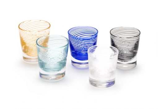 McFadden Art Glass Rocks Glasses (Gold Topaz, Aqua, Cobalt, White, Black)