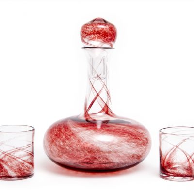 McFadden Art Glass Ruby Decanter Set