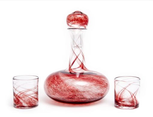 McFadden Art Glass Ruby Decanter Set