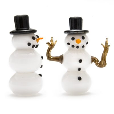 McFadden Art Glass Snowman (Without Arms, With Arms)