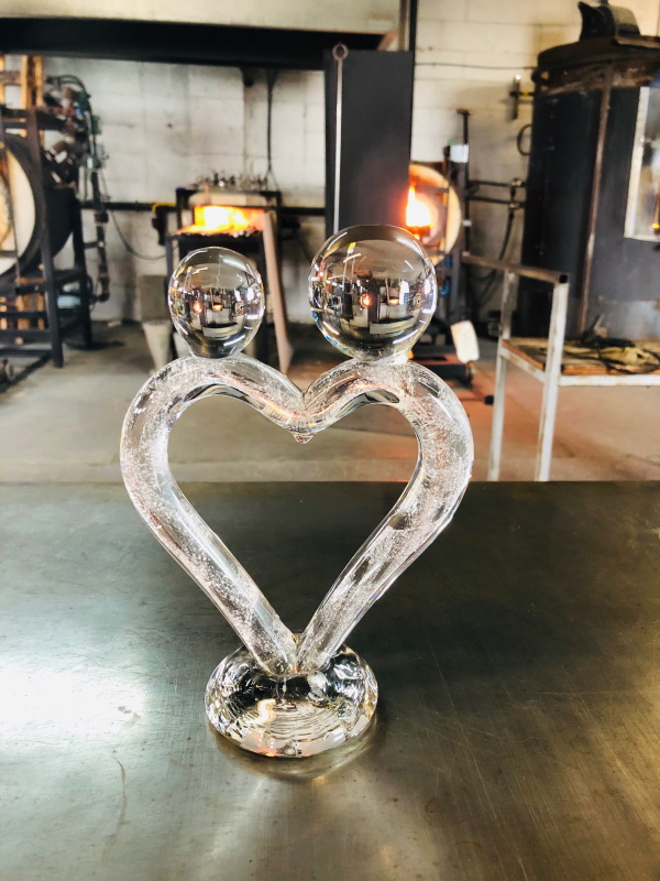 McFadden Art Glass memorial heart