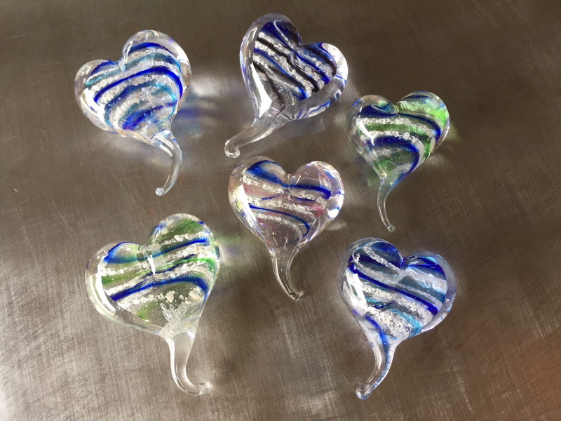 McFadden Art Glass memorial hearts