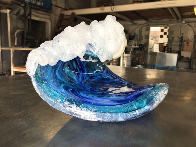 McFadden Art Glass memorial ocean wave