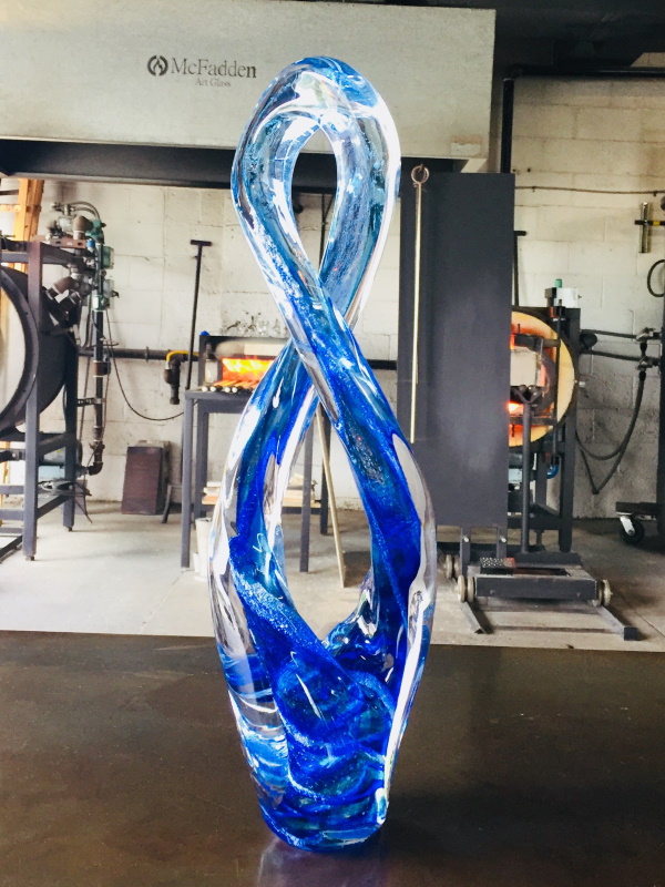 McFadden Art Glass memorial blue