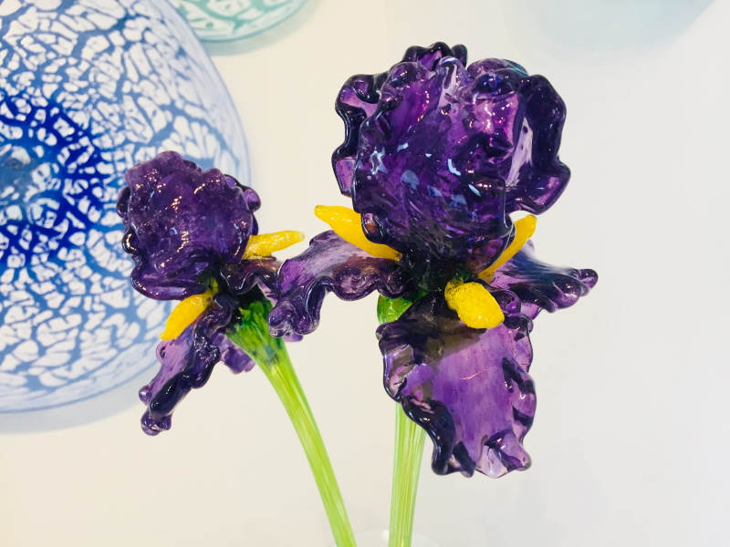 McFadden Art Glass memorial iris