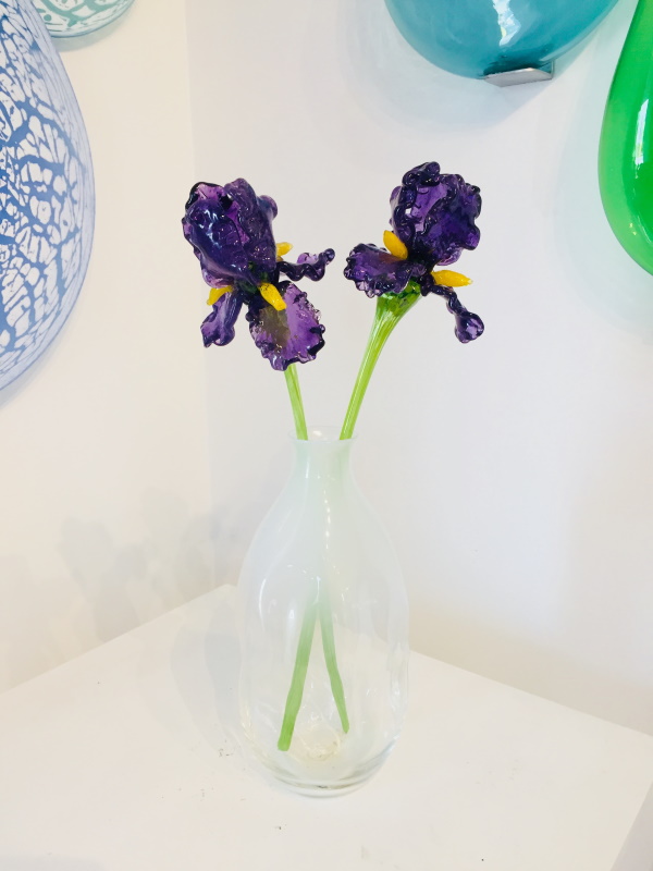 McFadden Art Glass memorial irises