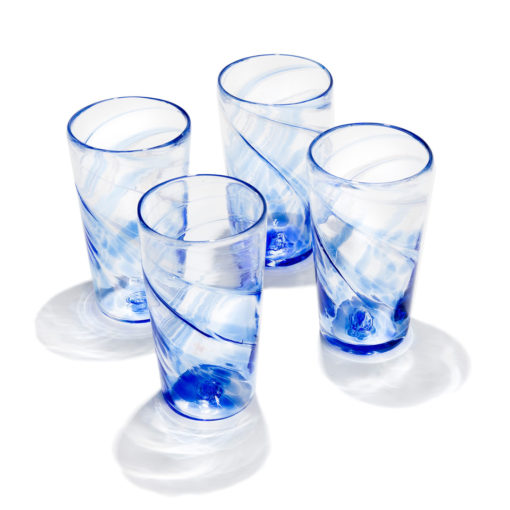 Hand-Blown Pint Glass Set Blue