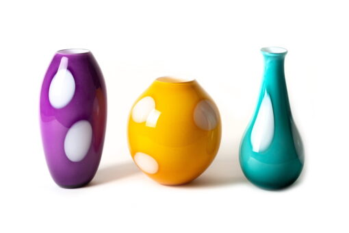 McFadden Art Glass polka dot vases 2